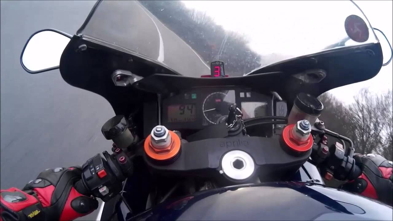 05 03 16 wheeling and cornering Aprilia RSV Mille onboard