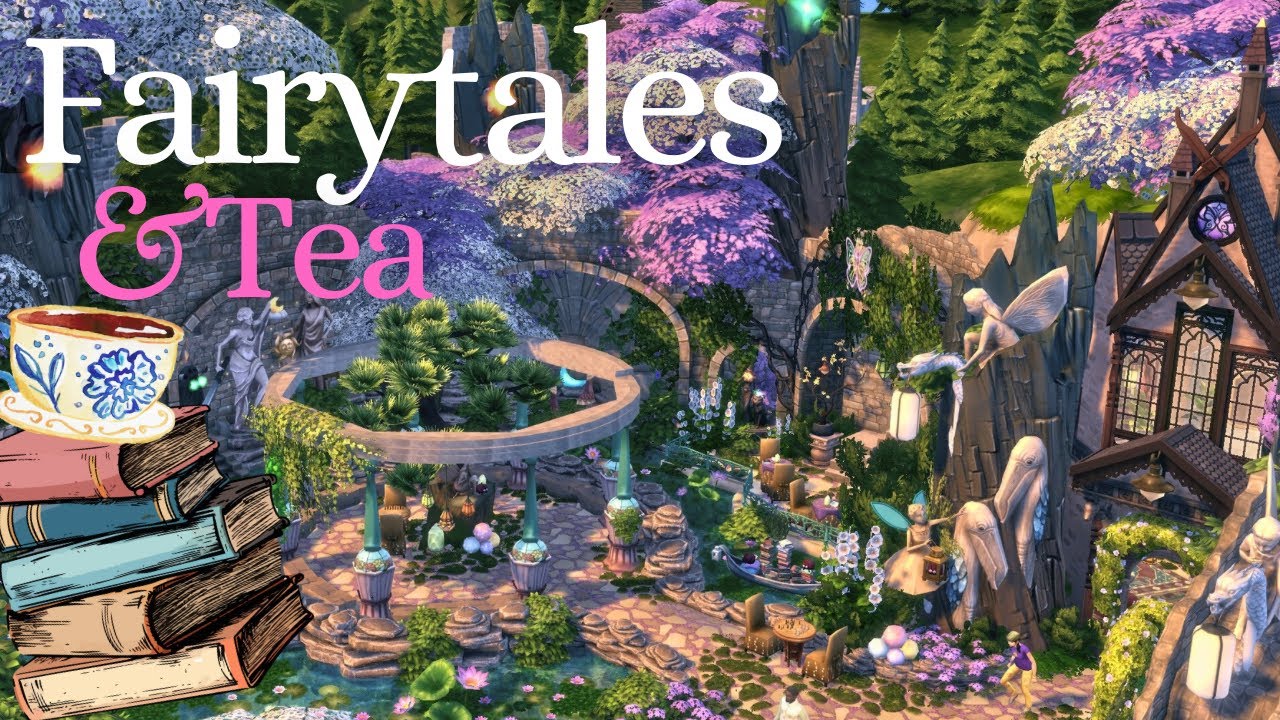 The Sims 4 | Enchanted Library stop motion BUILD | Fairy Tales & Tea ( No CC )