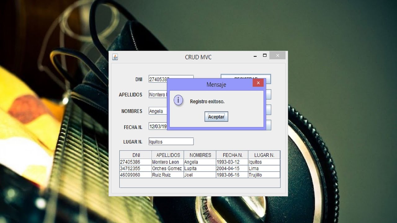 crud  mvc en java ide netbeans: parte 1 - insertar y listar
