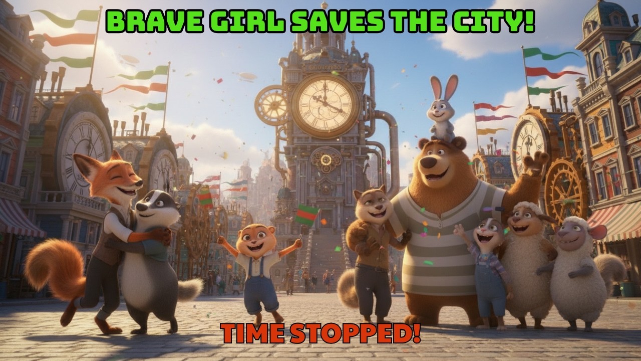 In 3D Fantasy City, Time Stopped… Little Clockmaker Saves the Day!