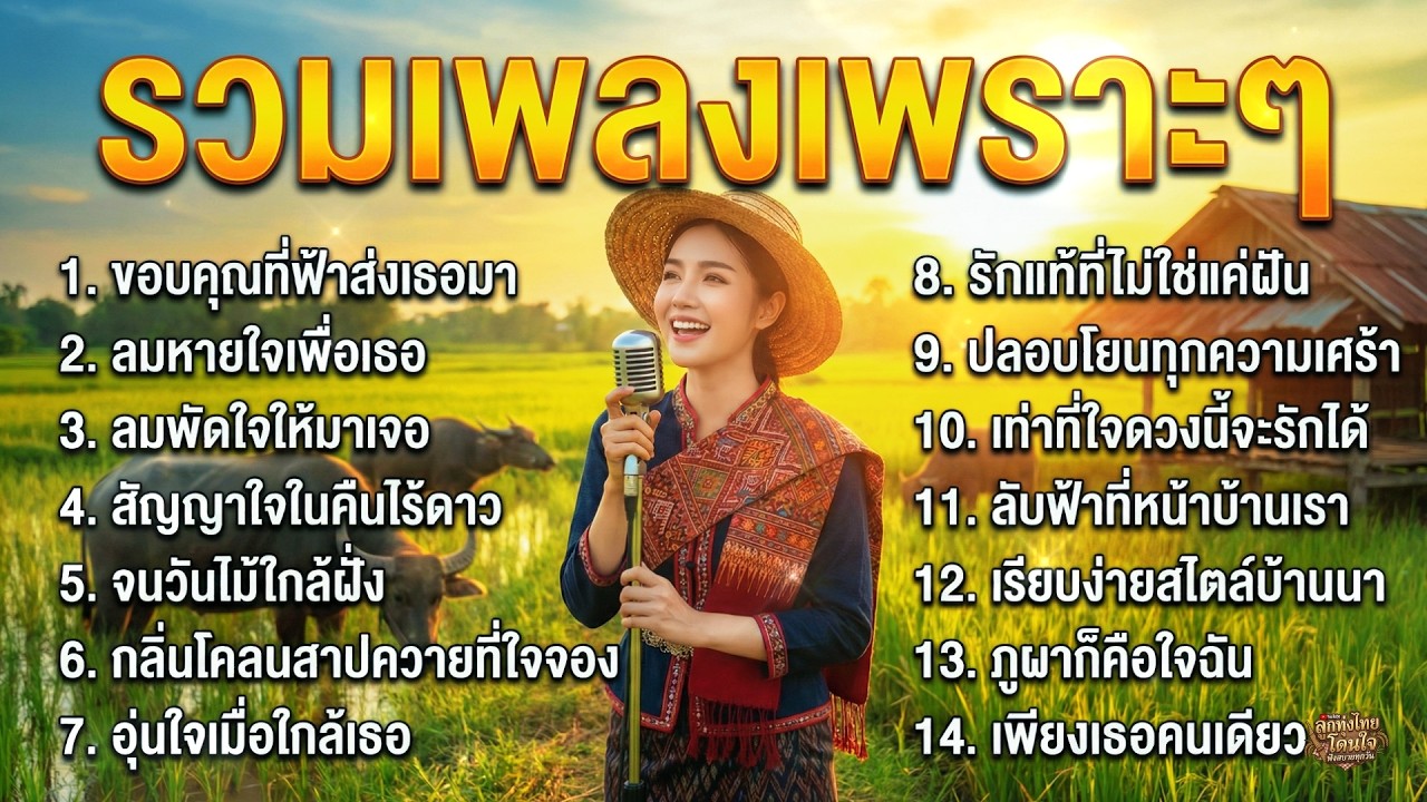 รวมเพลงลูกทุ่งรักหวานซึ้ง กินใจ ฟังแล้วอบอุ่นหัวใจ จากใจคนบ้านนา