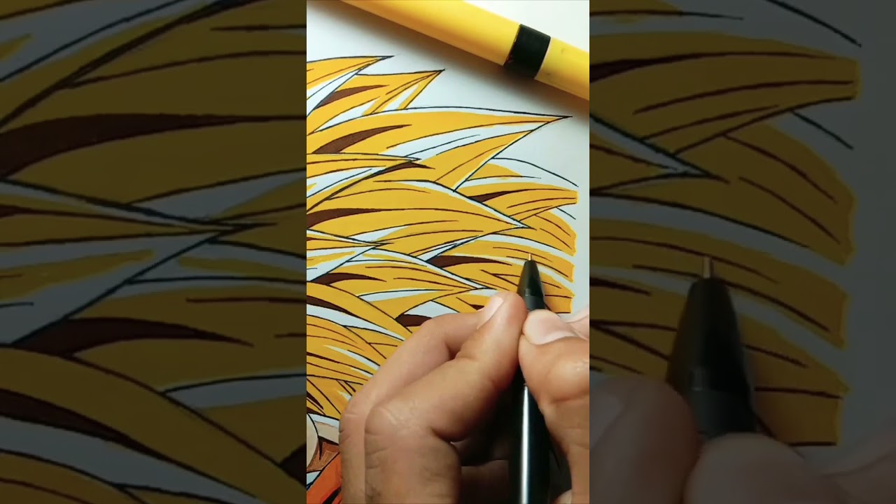drawing Goku Super sayian 3 🔥🥵 #shorts #viral