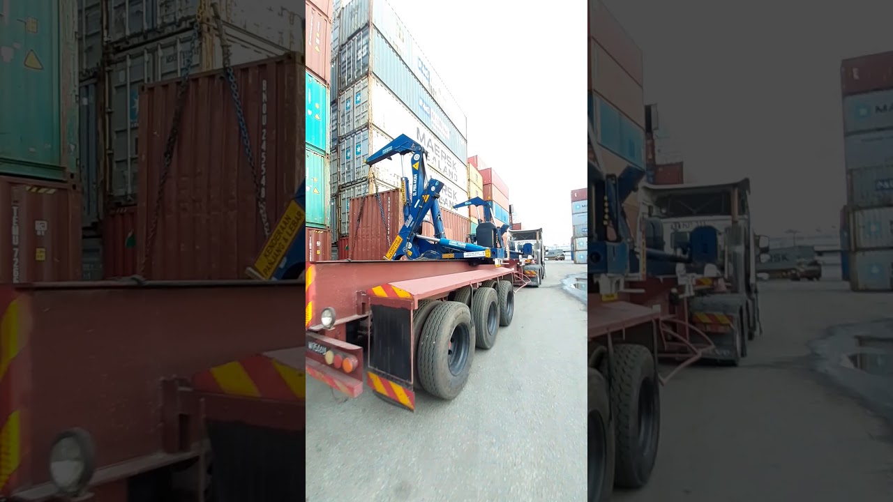 Cara nak pisahkan kontena laden dari treler 40(b2b)ke atas side loader
