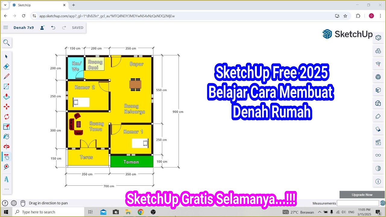 SketchUp Gratis 2025 || Belajar Cara Membuat Denah Rumah