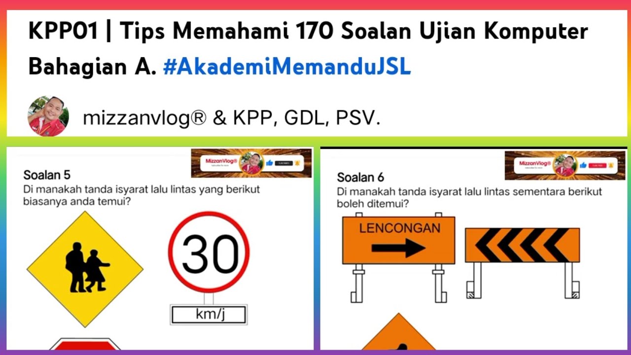 KPP01 | Tips Memahami 170 Soalan Ujian Komputer Bahagian A. #AkademiMemanduJSL
