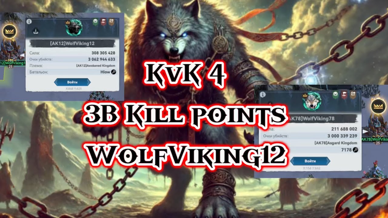 Viking Rise, KvK Season 4, 3B Kill Points, PvP, WolfViking12