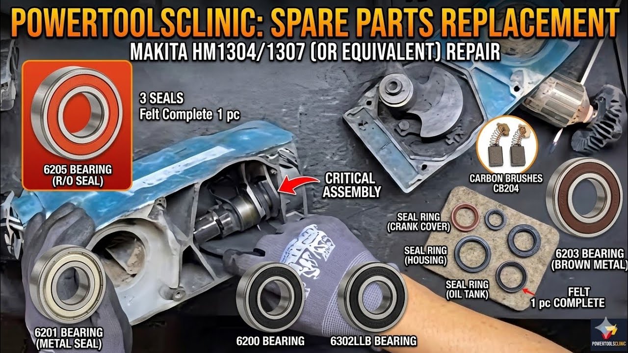 ​Power Tools Clinic: HM1306 Deep Surgery | Replacing 6 Bearings & Full Seal Kit, 