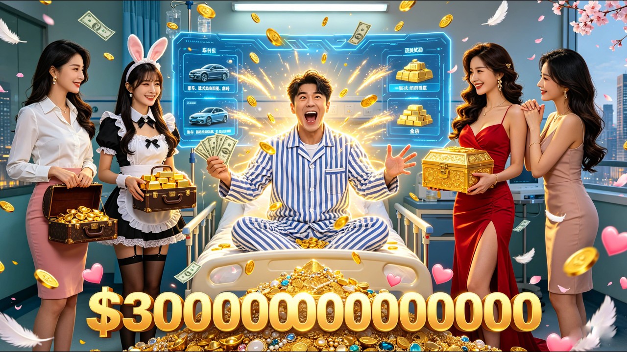 Near death, activates god cashback system. $1 becomes $100M! Super rich, beauties chase.