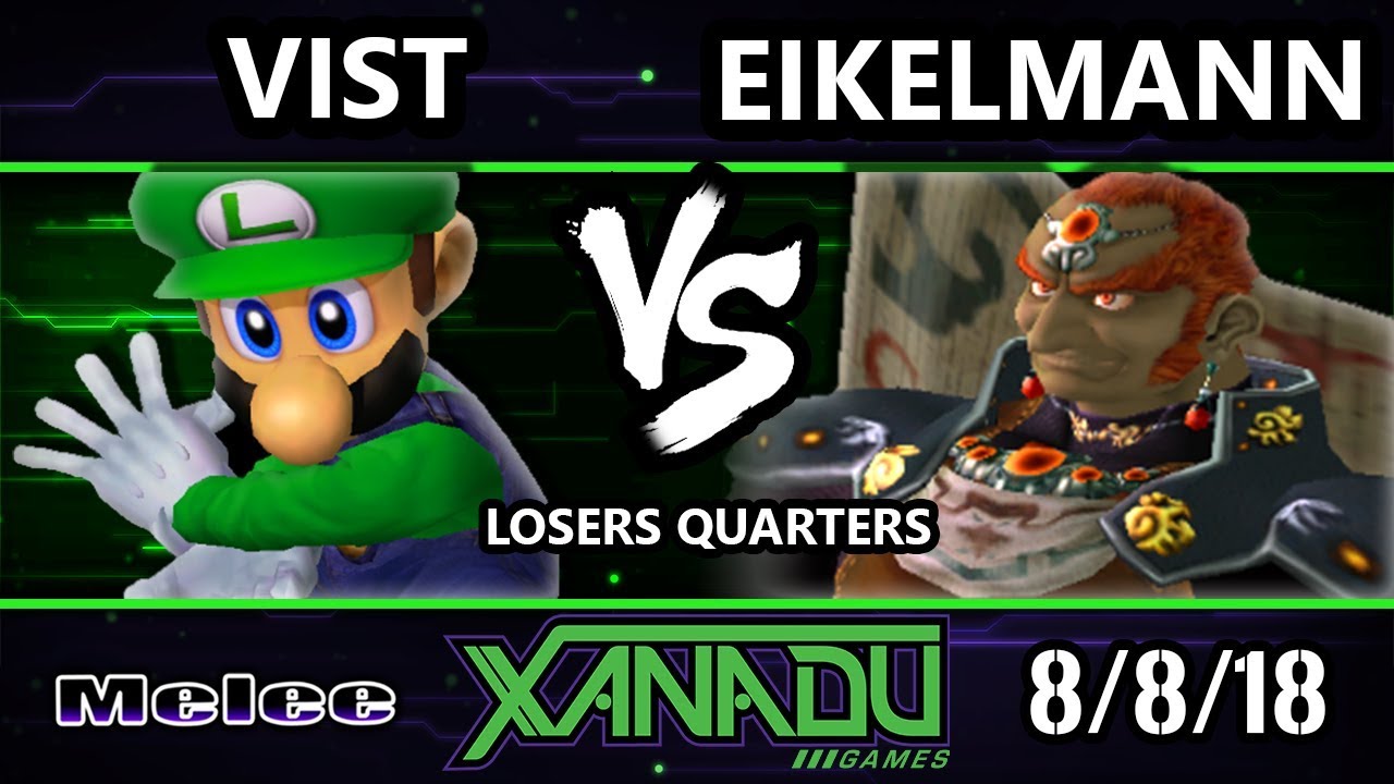 S@X 262 SSBM - Vist (Luigi) Vs. Eikelmann (Ganondorf) Smash Melee Losers Quarters
