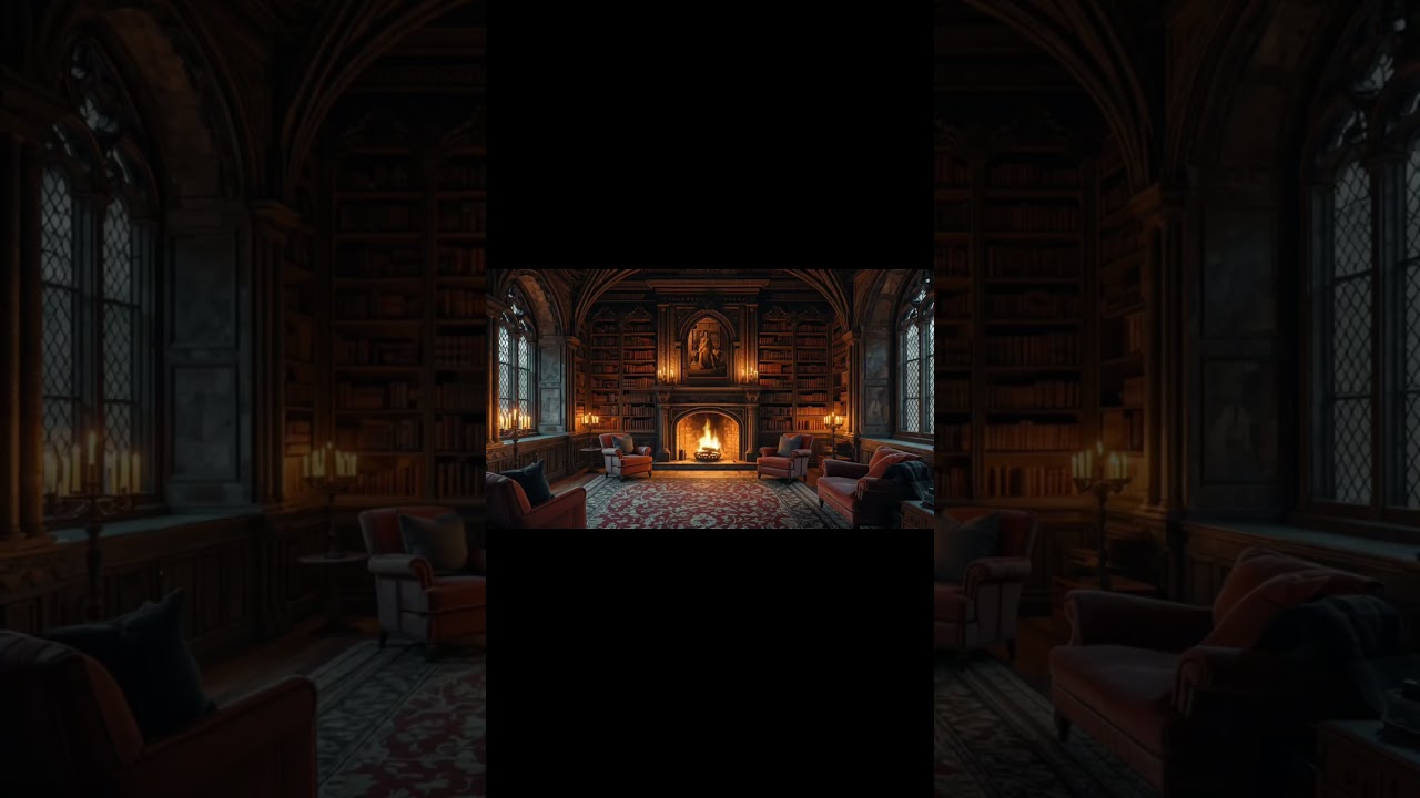 This Gothic Library Has the Perfect Fireplace Ambience 🔥 