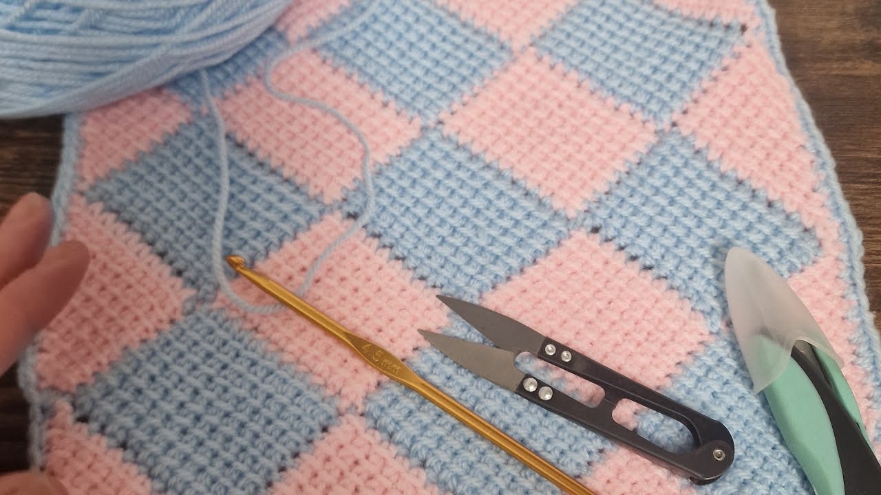 passo a passo de manta de bebe em croche tunisiano 2 parte