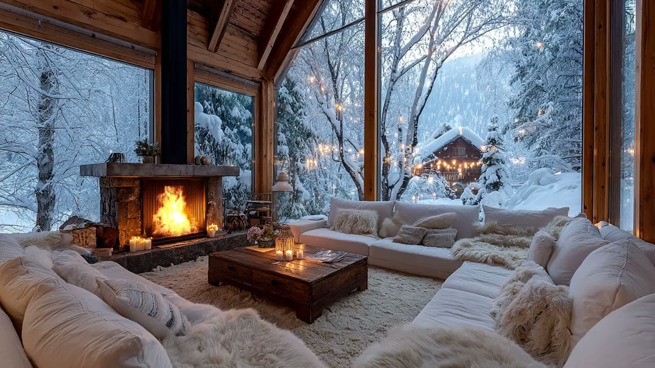Relaxing Spring Porch Piano + Gentle Fireplace Sounds 🌸 Cozy Ambience for Study & Sleep