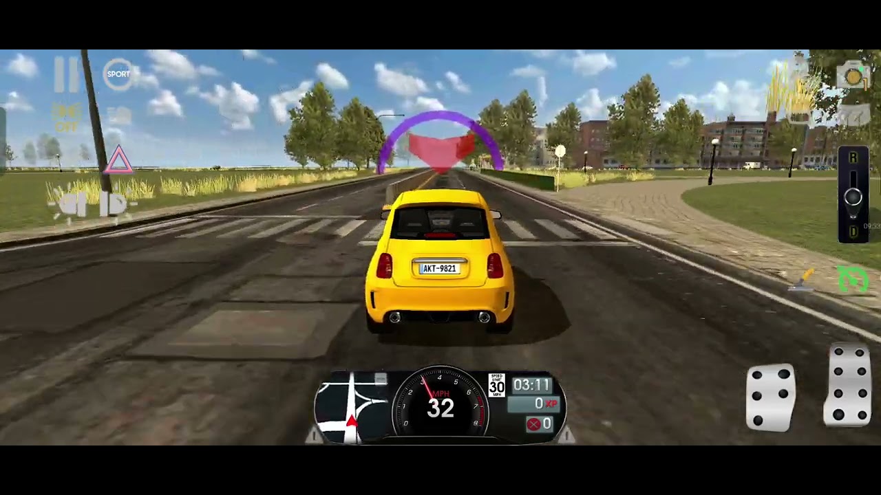 Driving School Simulator GamePlay Driving Abarth 500 0.9L AKT-9821 The car is light!