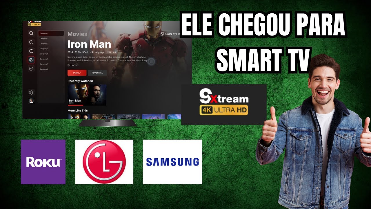 APLICATIVO 9XTREAM 4K PARA SMART TV ROKU - LG E SAMSUNG - O MELHOR DE TODOS