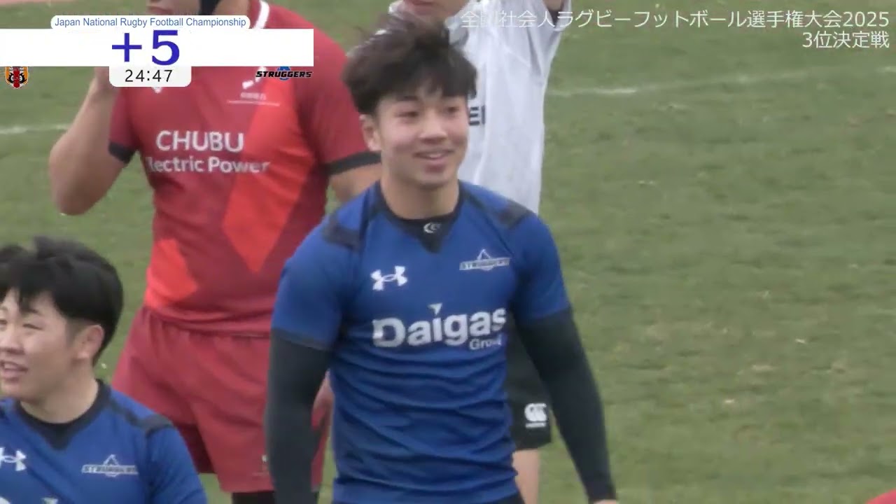 【ダイジェスト】中部電力vsDaigasStruggers　全国社会人ラグビーフットボールトーナメント大会2025-2026　３位決定戦