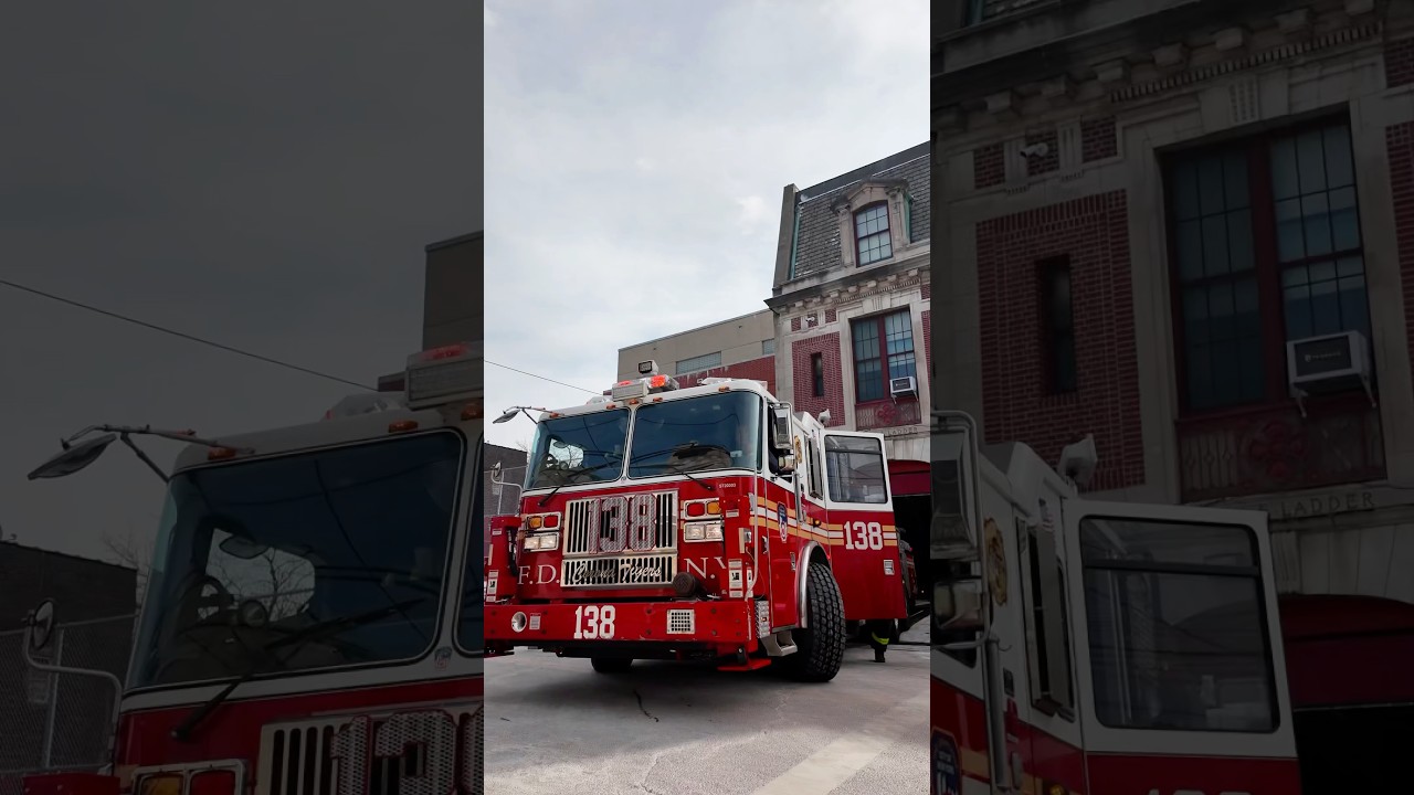 #FDNY Engine 289/Ladder 138 responding from quarters on 43rd Avenue in Queens