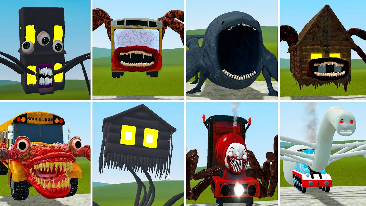 BUS EATER, CAR EATER, HOUSE HEAD, GRANDPA HOUSE, MEGAHORN, THE BLOOP, LIN GANG, SONIC WORM (GMOD)