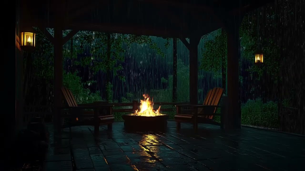 Night Forest Thunderstorm Ambience for Insomnia Recovery and Deep Mental Rest
