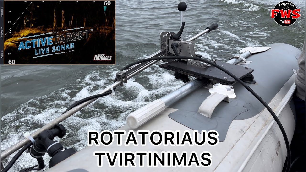 Live Sonar (AT, LiveScope, Mega Live) Rotatoriaus Tvirtinimas Ant PVC (DIY) 2023