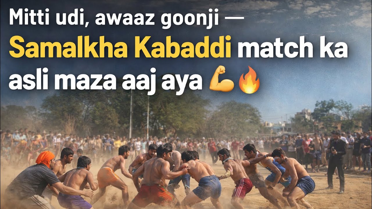 “Mitti udi, awaaz goonji — Samalkha Kabaddi match ka asli maza aaj aya 💪🔥”