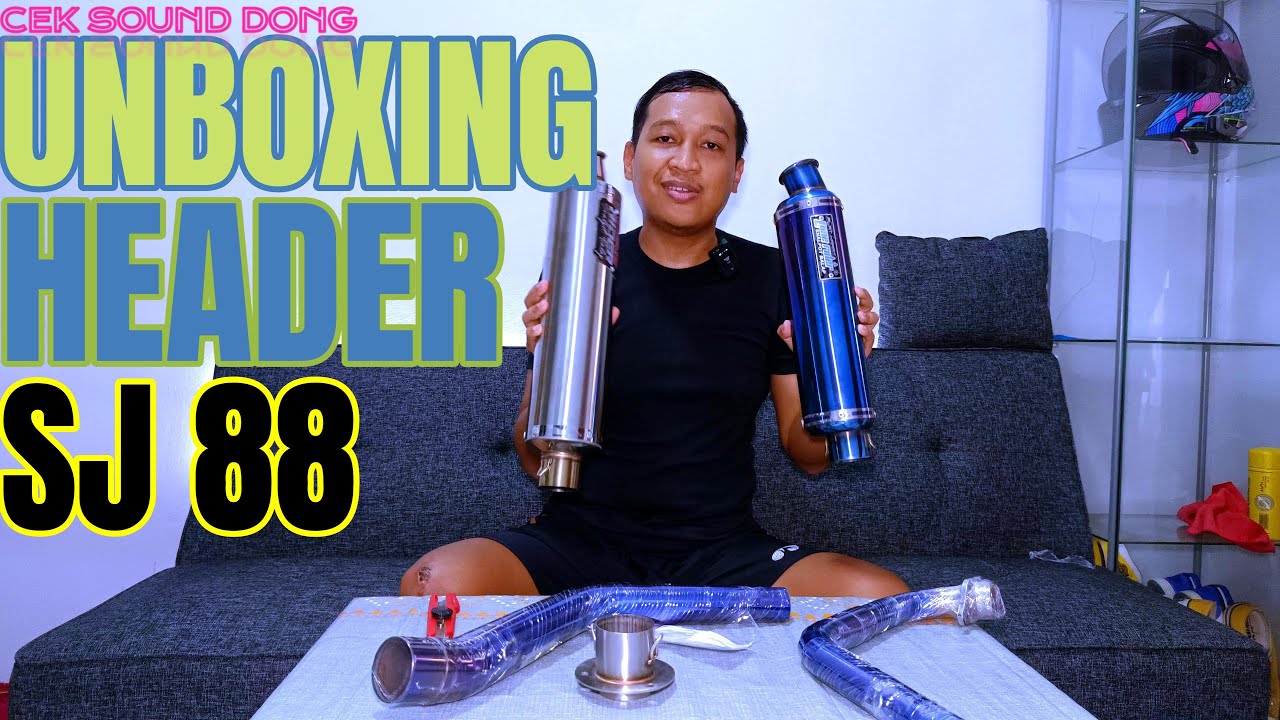 UNBOXING HEADER KNALPOT SJ88 RR S1 BLUE SATRIA FUFI