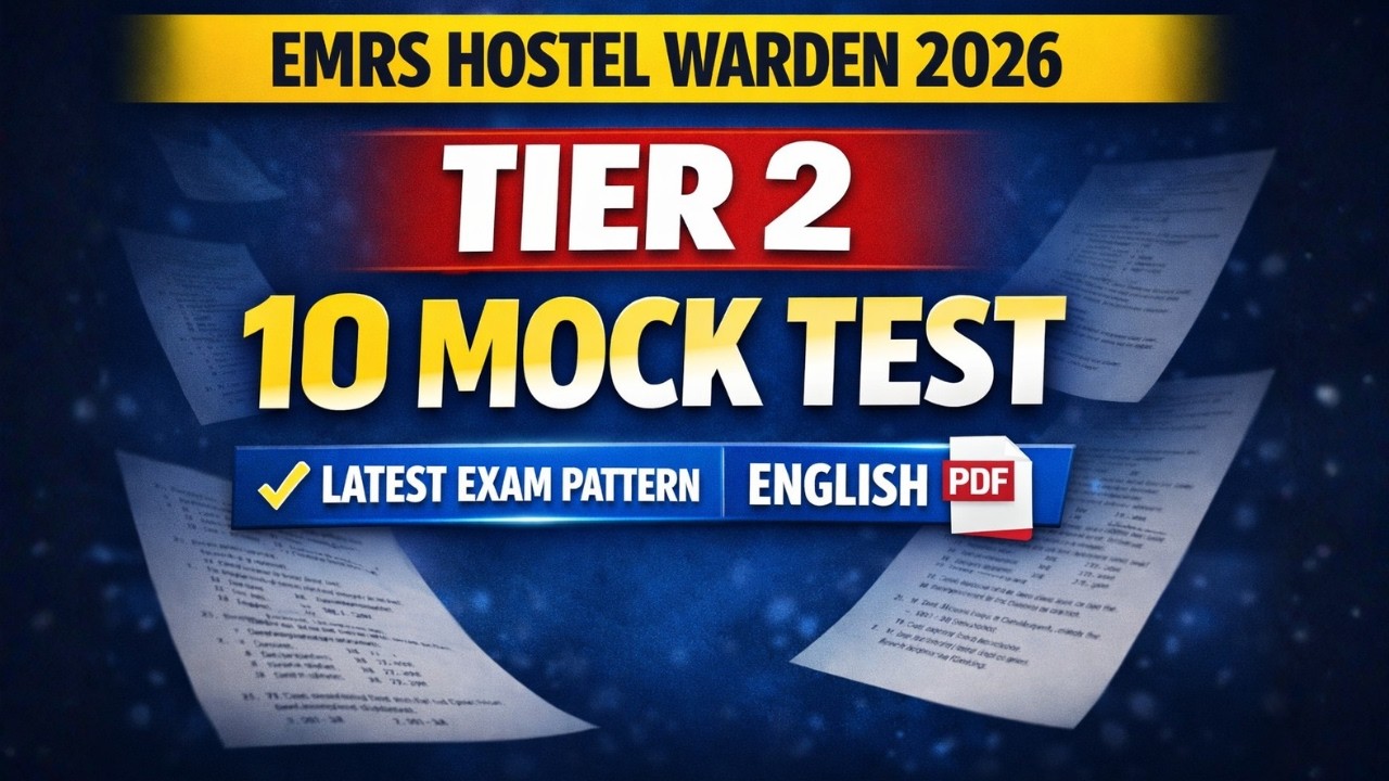 EMRS Hostel Warden Tier 2 Mock Test eBook 2026 | 10 Practice Set  English#EMRSHostelWarden