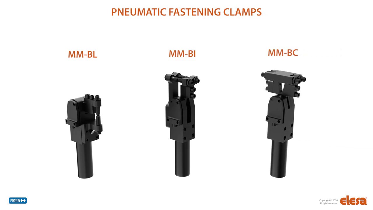 Pneumatic fastening clamps: the range