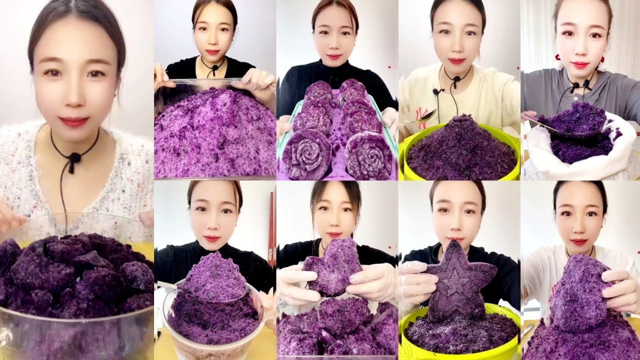 ASMR ICE EATING | PURPLE ICE | SHAVED ICE | JEWELRY ICE | CRUSHED ICE | CRUNCHY ICE |QIAN ICE EATING