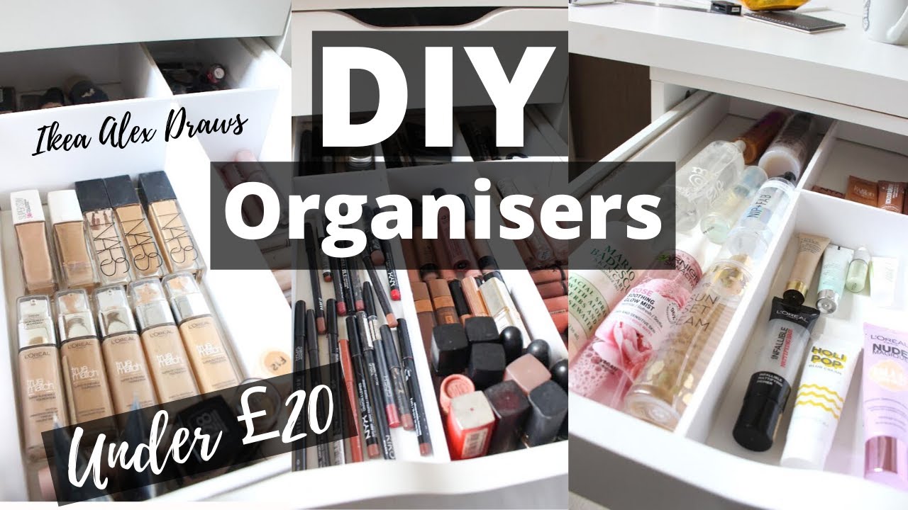 DIY Affordable Makeup Organisers | Ikea Alex Draw Dividers for Under £20