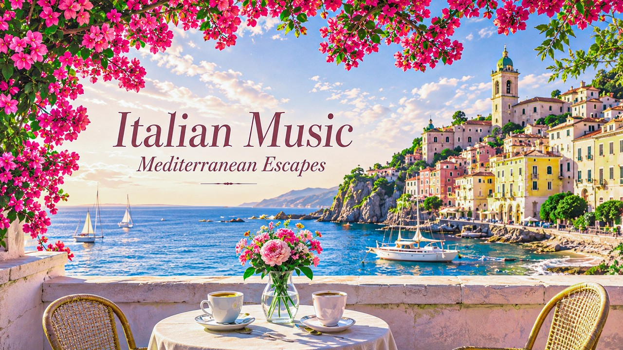 🌊 Italian Coastal Dreams 🎶 Mediterranean Music | Beautiful Amalfi Coast & Lake Como Escape 4K