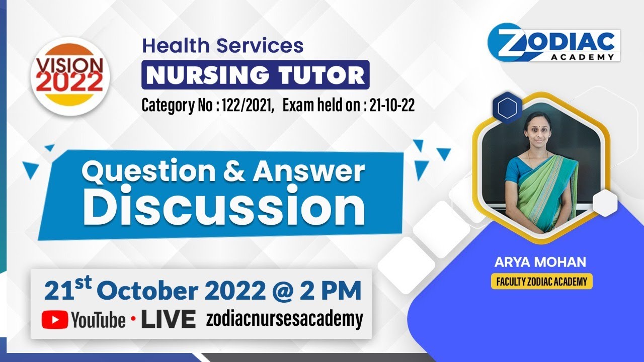 KERALA PSC NURSING TUTOR  EXAM - 2022  - Q &A Discussion ||  Exam held on 21-10-22 ||
