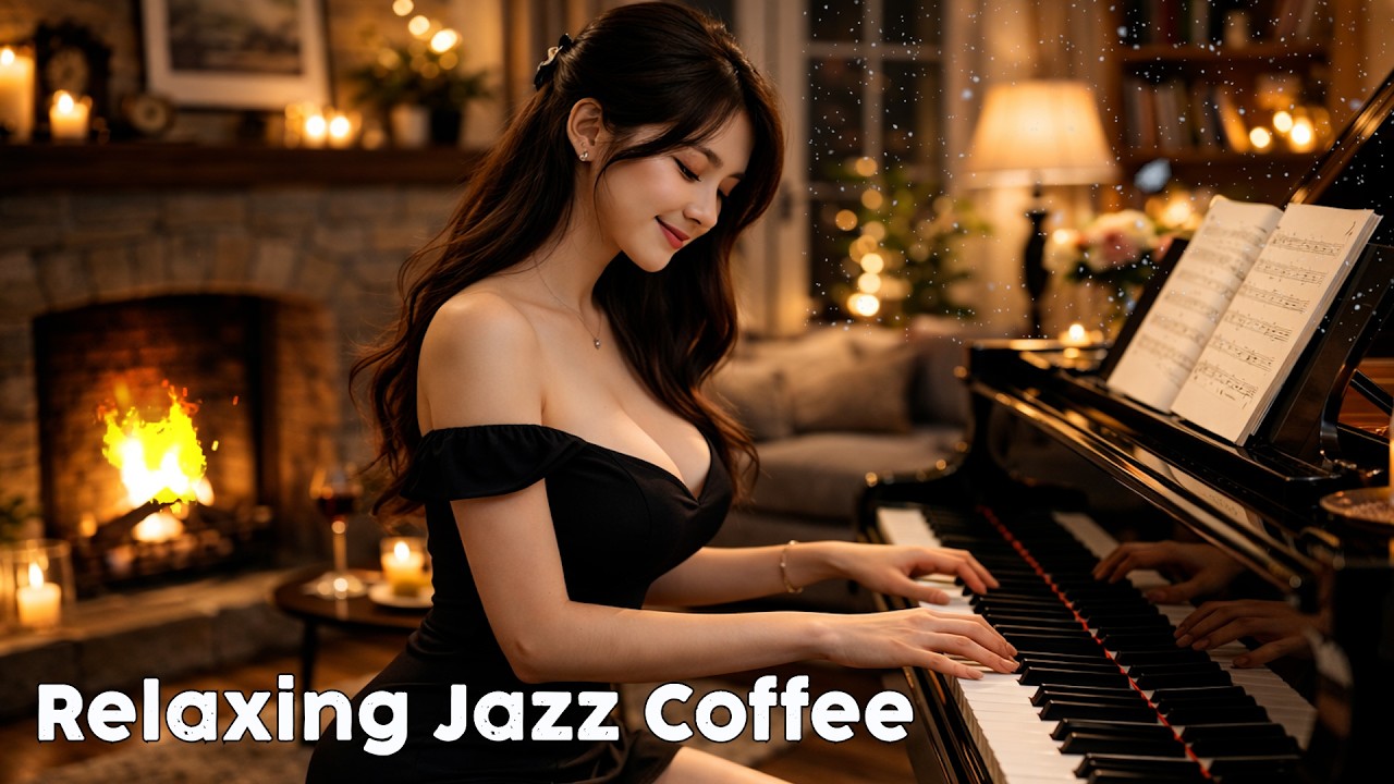 Relaxing Jazz Instrumental & Cozy Winter Café Ambience ☕ Warm Jazz for Study, Work & Sleep
