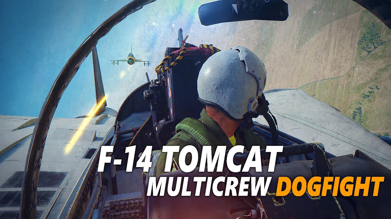 Многоэкипажная игра в воздушном бою F-14A Tomcat против двух МиГ-21Бис | Цифровой боевой симулято...
