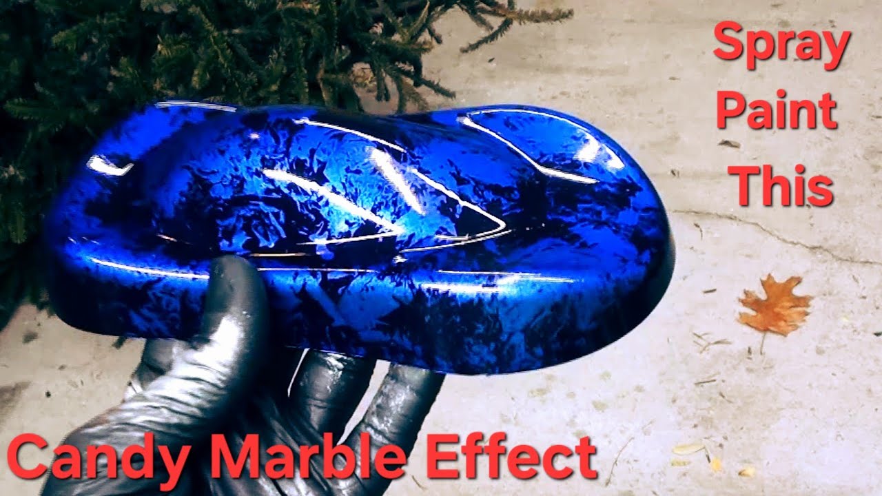 How To Paint a Marble Effect with Spray Cans /Candy Marble Blue / Rust Oleum & Krylon