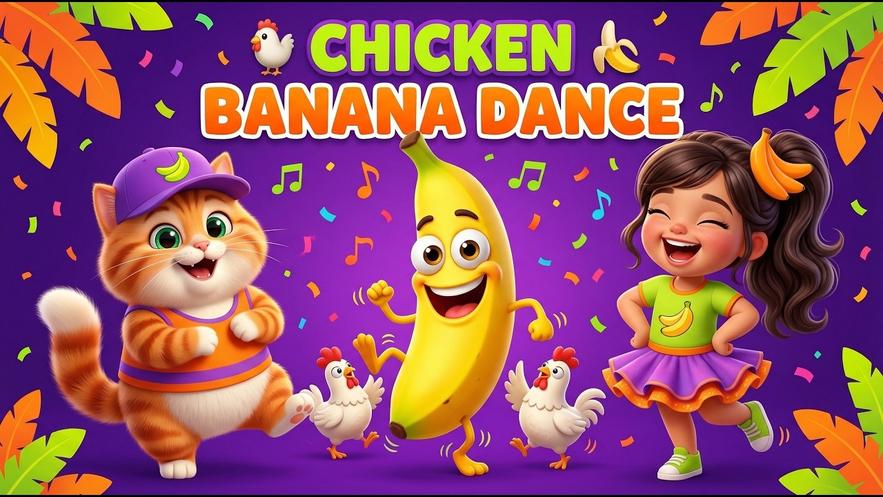 Chicken Banana Dance com o Gatinho Fuffa | M&uacute;sica Divertida para Crian&ccedil;as