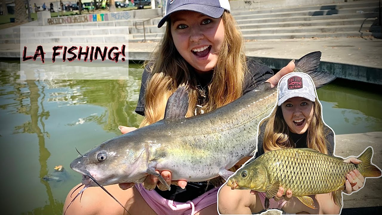 Los Angeles Urban Lake Fishing—(Catching Big Fish!!)