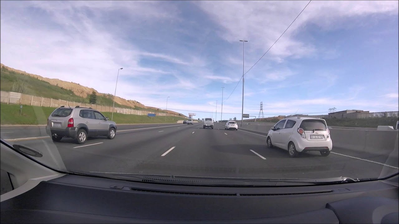Driving on the highway in Johannesburg, South Africa