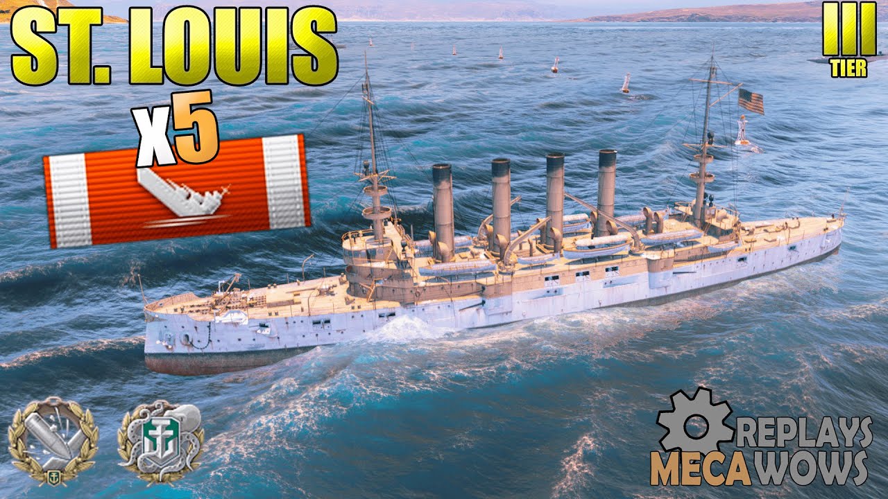St. Louis 5 kills 73k Damage | World of Warships Gameplay