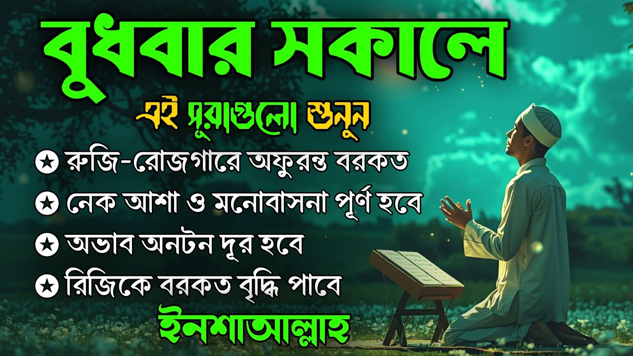 বুধবার সকালে এই সূরাগুলো শুনুন - জীন, ভুত, রোগ, দুশ্চিন্তা এবং মনের আশাপুর্ণ হবে ইনশা-আল্লাহ