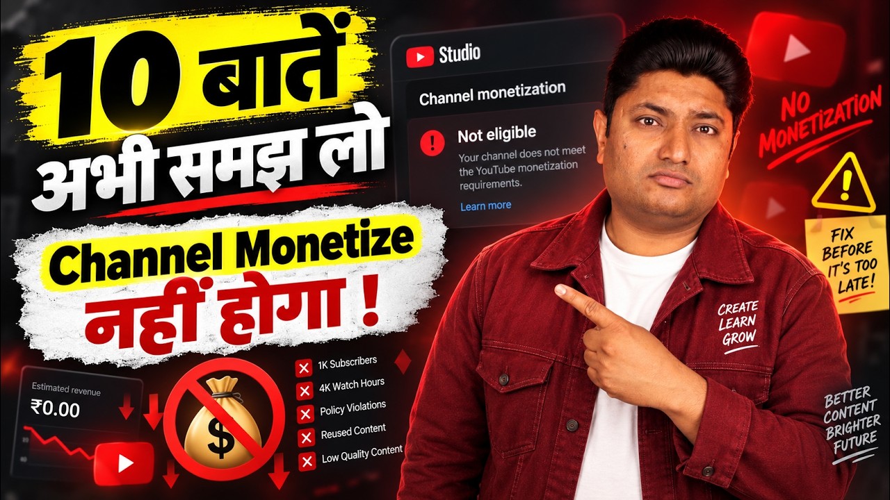 10 Reasons Your YouTube Channel Won&rsquo;t Get Monetized in 2026 | YouTube Monetization Rules Explained