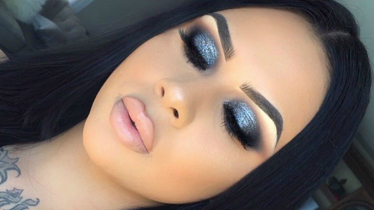 GLITTER SMOKEY EYE- Full Face Makeup Tutorial
