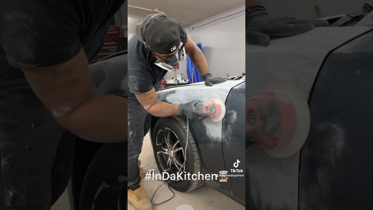 320 Grit sanding.#auto #diy #paint #damage #repair #cars #paintjob #mechanicsoftiktok #automotive
