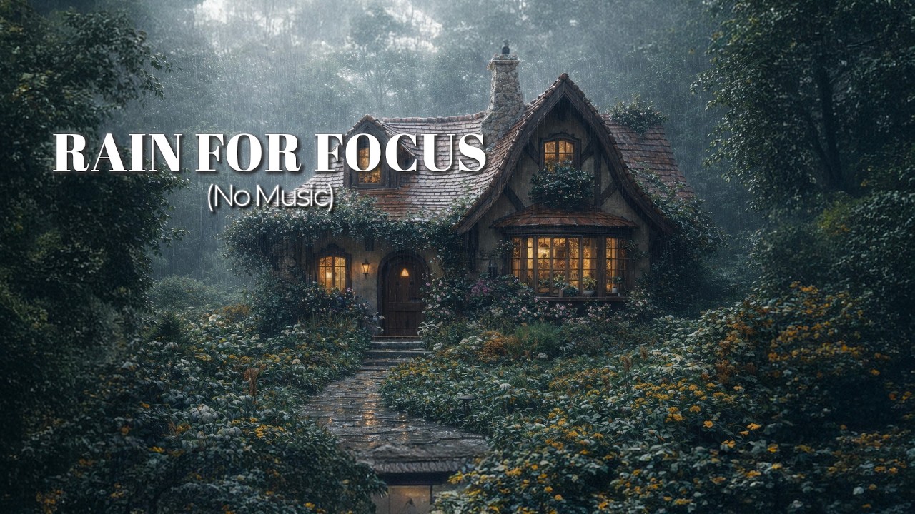 rain on cozy cottage night ambience 10 hours
