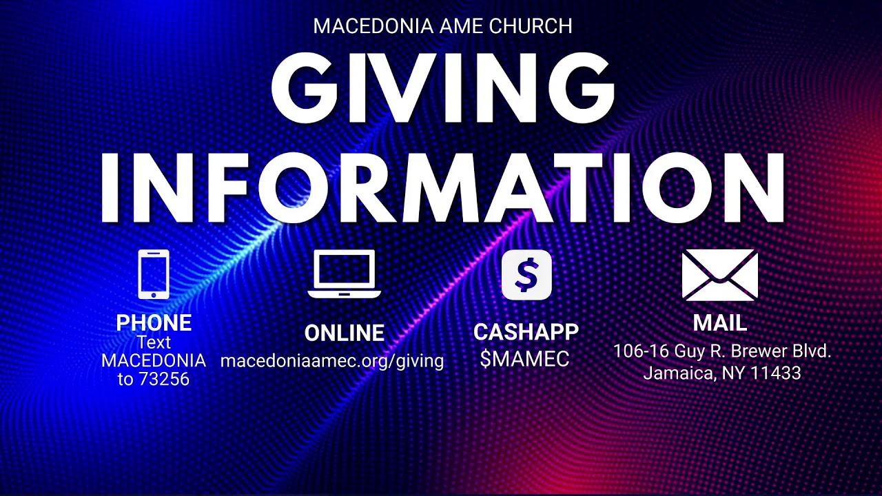 MACEDONIA A.M.E. CHURCH JANUARY 18, 2026 8:30am - 
