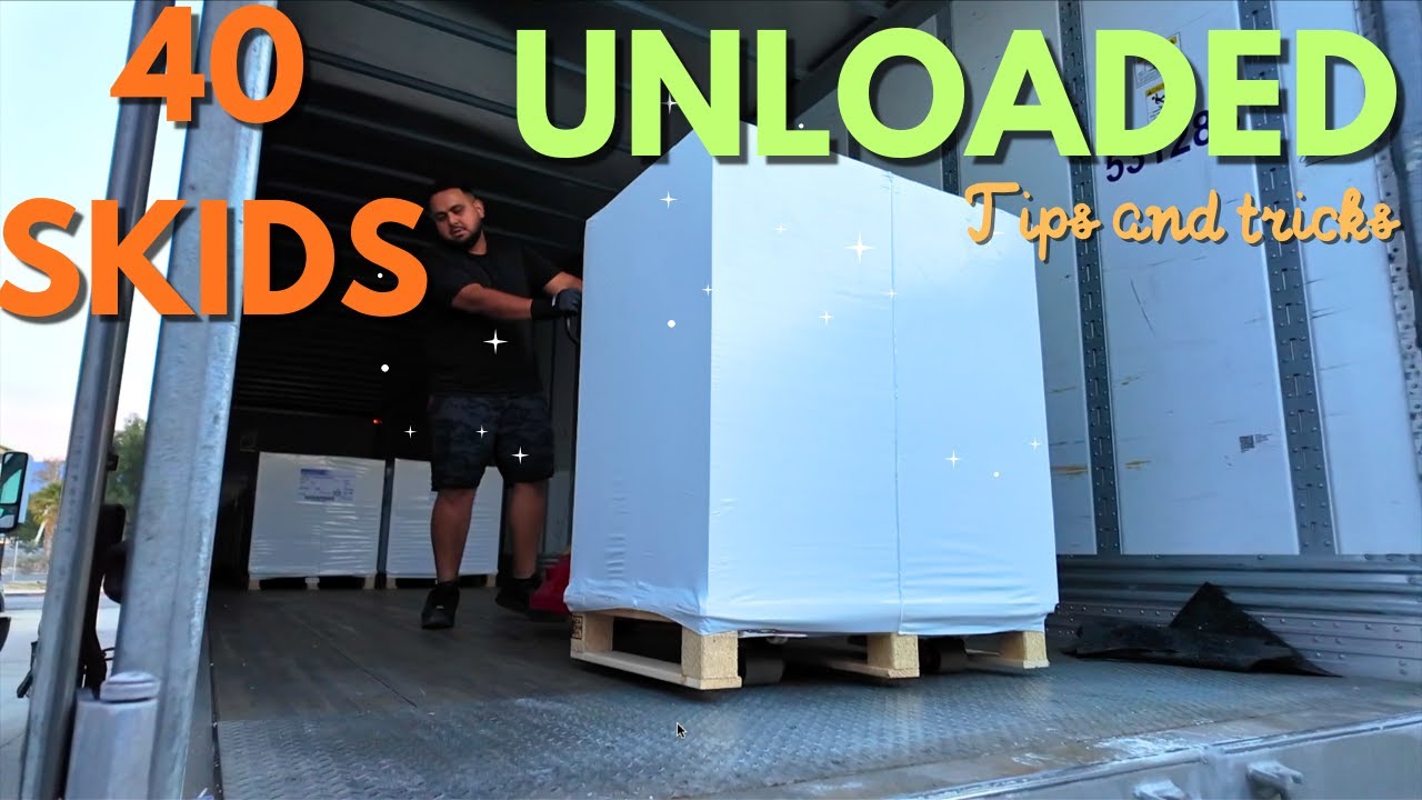 Unloaded 40 Skids with a Pallet Jack | Tight Backing Truck Delivery
