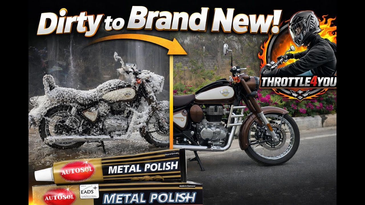 Dirty Bike to Brand New🔥| Foam Wash + Metal Polish | Royal Enfield | Pressure Cleaning