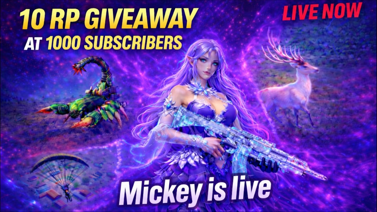 ROAD TO 1K  SUBSCRIBER TO WIN 10 RP GIVEAWAY Mickey Is Live #bgmiindia #bgmilive