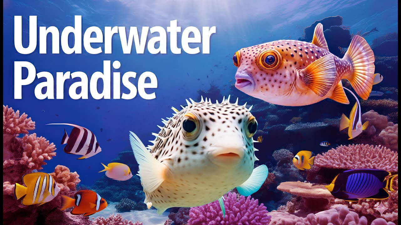 Relaxing Music wih Beautiful Underwater Scene • Tropical Fish Swimming Gracefully 🌊🐠✨🐟