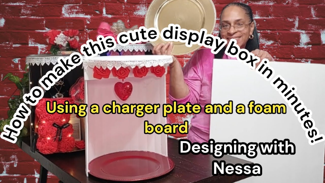 Cute Valentines Day gift box . How to make using a charger plate !