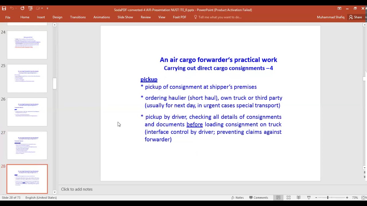 Air Cargo, forwarder&lsquo;s practical work